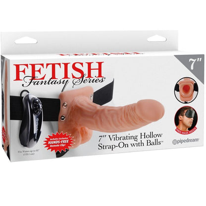 FETISH FANTASY SERIES - ADJUSTABLE HARNESS REMOTE CONTROL REALISTIC PENIS WITH TESTICLES 17.8 CM - Kink&Play