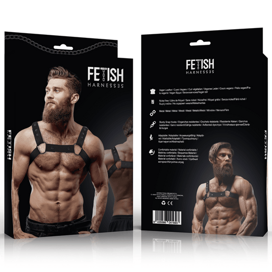 FETISH SUBMISSIVE ATTITUDE - ADJUSTABLE NEOPRENE CHEST SPORTS HARNESS FOR MEN - Kink&Play