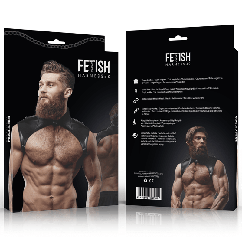 FETISH SUBMISSIVE ATTITUDE - MENS BRIGADE ADJUSTABLE ECO - LEATHER NECK HARNESS - Kink&Play