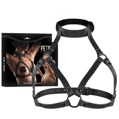 FETISH SUBMISSIVE BONDAGE - ADJUSTABLE CHEST HARNESS - Kink&Play