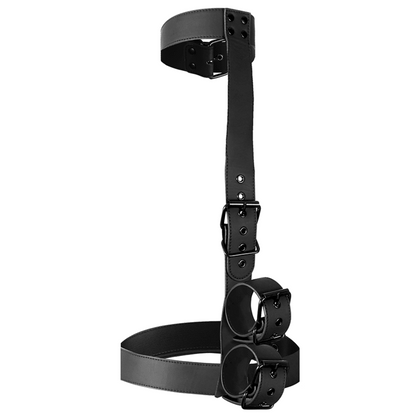 FETISH SUBMISSIVE BONDAGE - COLLAR & WRIST CUFFS BODY RESTRAINT SET - Kink&Play