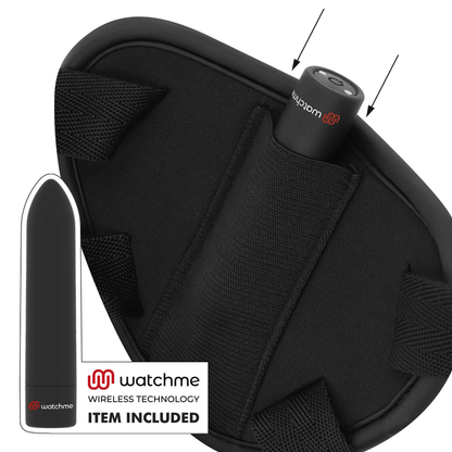 FETISH SUBMISSIVE CYBER STRAP - HARNESS WITH DILDO AND BULLET REMOTE CONTROL WATCHME M TECHNOLOGY - Kink&Play