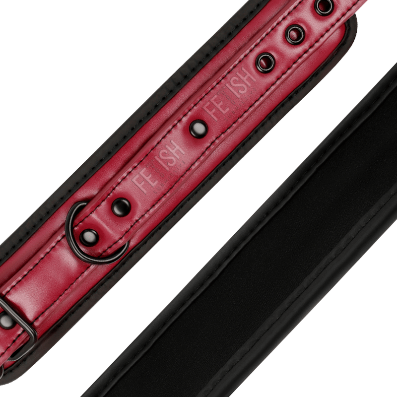 FETISH SUBMISSIVE DARK ROOM - VEGAN LEATHER ANKLE HANDCUFFS WITH NEOPRENE LINING - Kink&Play