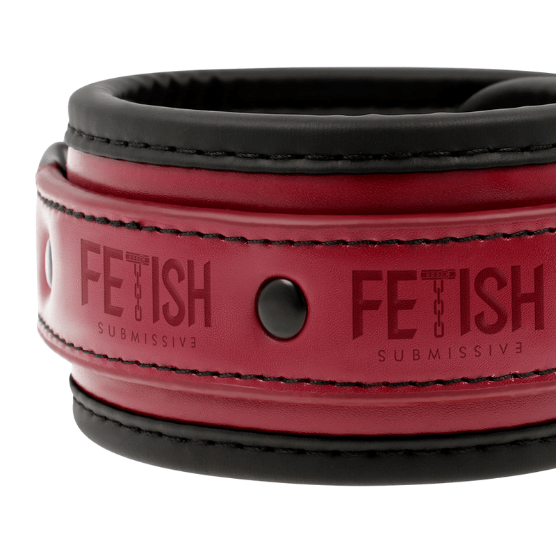 FETISH SUBMISSIVE DARK ROOM - VEGAN LEATHER ANKLE HANDCUFFS WITH NEOPRENE LINING - Kink&Play