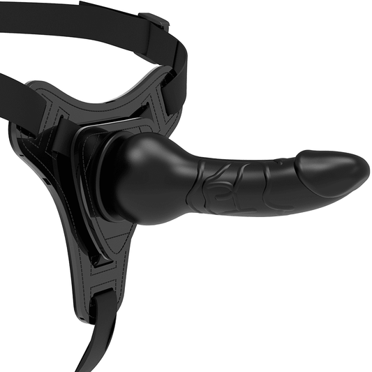 FETISH SUBMISSIVE HARNESS - BLACK SILICONE REALISTIC 16 CM - Kink&Play