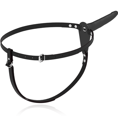 FETISH SUBMISSIVE HARNESS - BLACK SILICONE VIBRATOR 15 CM - Kink&Play