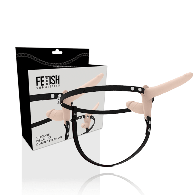 FETISH SUBMISSIVE HARNESS - DOUBLE PENETRATION FLESH UP VIBRATOR - Kink&Play