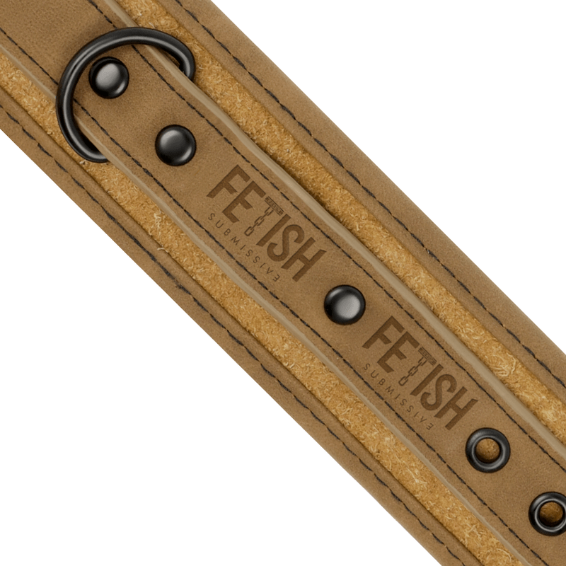 FETISH SUBMISSIVE ORIGEN - VEGAN LEATHER HANDCUFFS WITH NEOPRENE LINING - Kink&Play