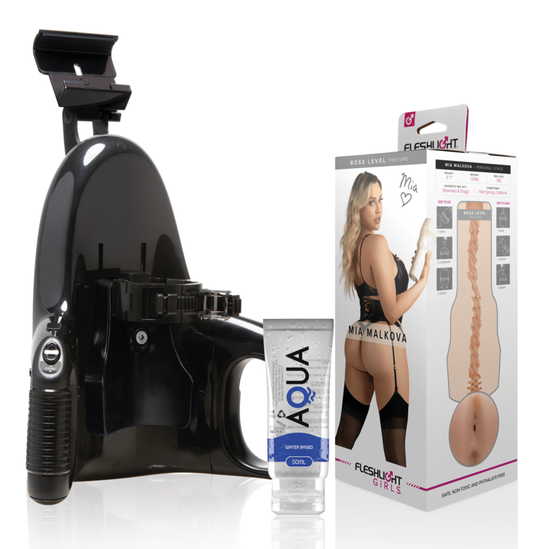 FLESHLIGHT - MIA MALKOVA BOSS LEVEL + UNIVERSAL LAUNCH + AQUA QUALITY LUBRICANT 50 ML - Kink&Play
