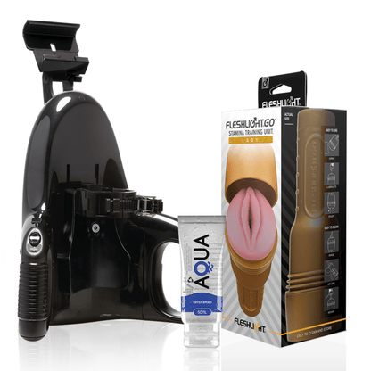 FLESHLIGHT - STAMINA GO TRAINING UNIT LADY + UNIVERSAL LAUNCH + AQUA QUALITY LUBRICANT 50 ML - Kink&Play