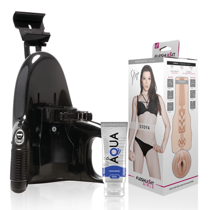 FLESHLIGHT - VAGINA STOYA DESTROYA + UNIVERSAL LAUNCH + AQUA QUALITY LUBRICANT 50 ML - Kink&Play