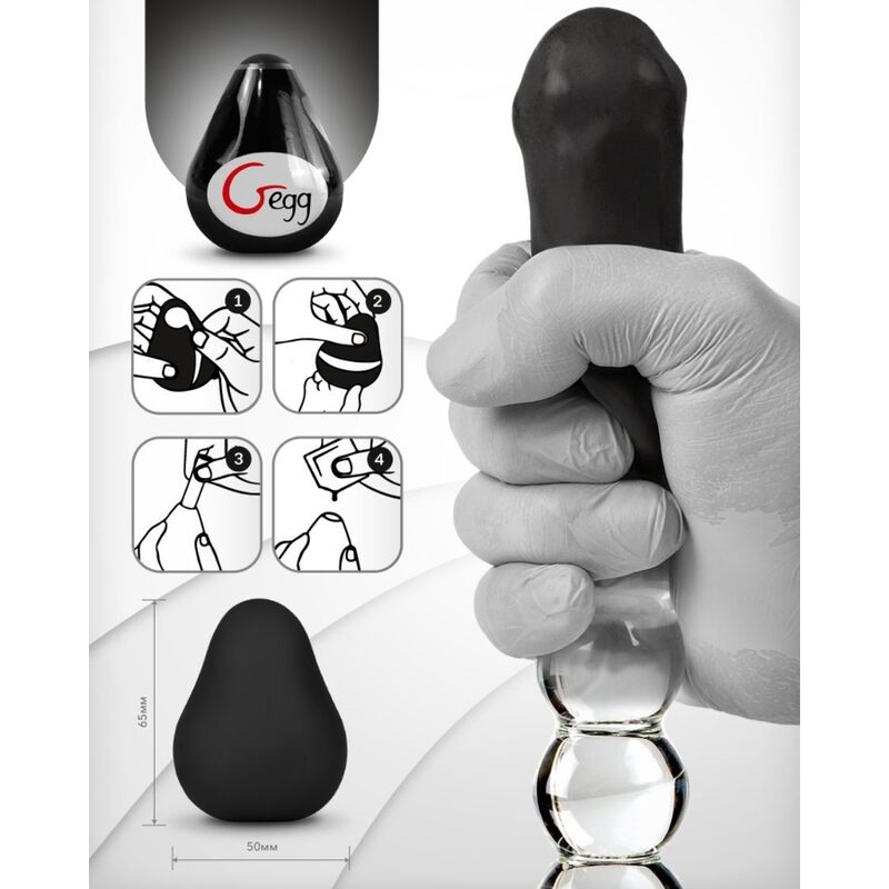 G - VIBE - REUSABLE TEXTURED MASTURBATOR EGG BLACK - Kink&Play