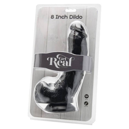 GET REAL - DILDO 20,5 CM WITH BALLS BLACK - Kink&Play