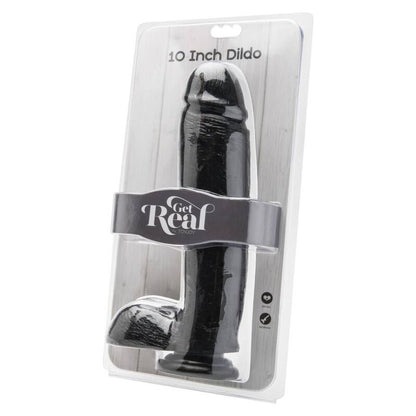GET REAL - DILDO 25,5 CM WITH BALLS BLACK - Kink&Play