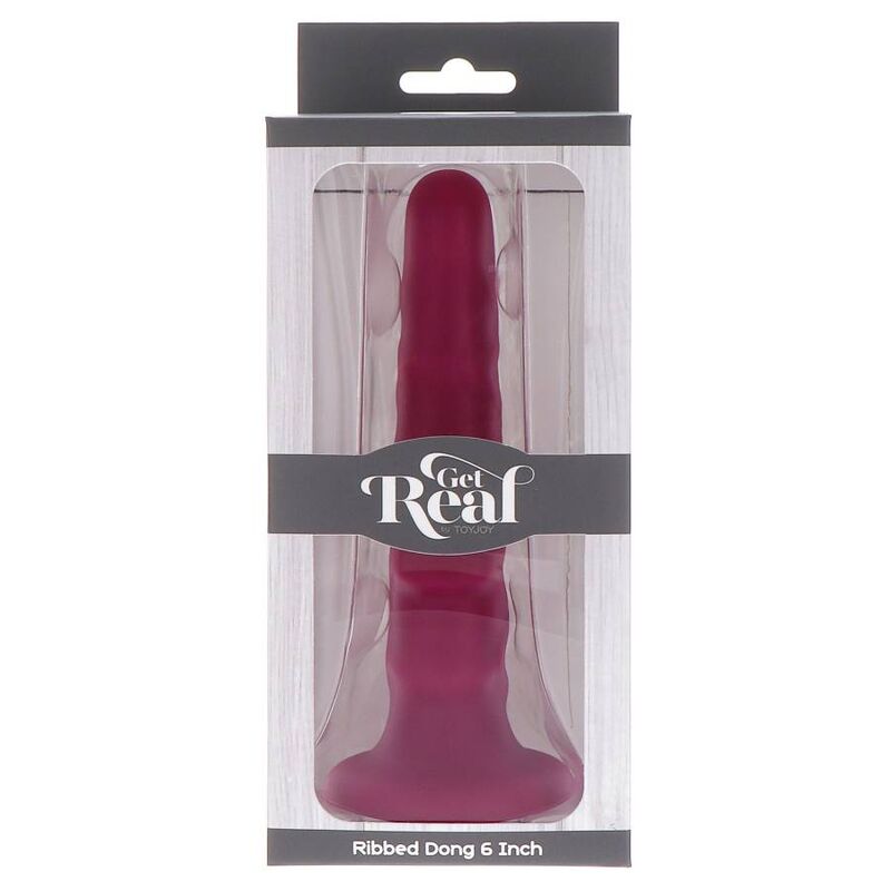 GET REAL - RIBBED DONG 12 CM RED - Kink&Play