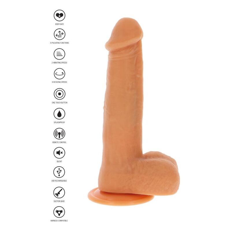 GET REAL - ROTATING BEADS VIBRATING DILDO SKIN - Kink&Play