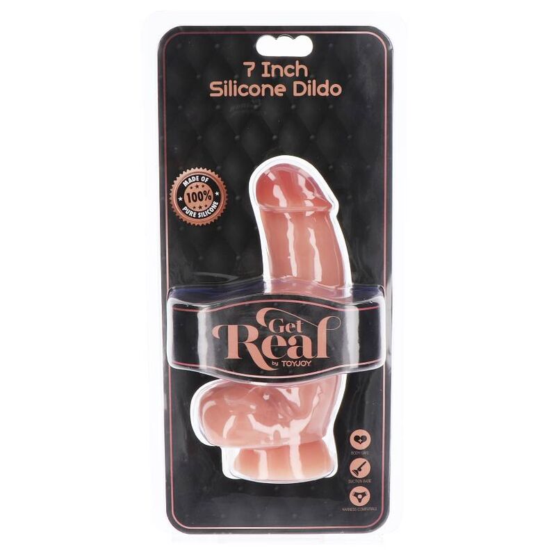 GET REAL - SILICONE DILDO 18 CM W BALLS SKIN - Kink&Play