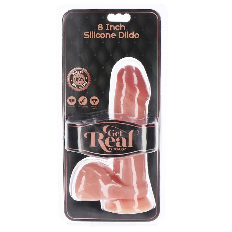 GET REAL - SILICONE DILDO 20,5 CM W BALLS SKIN - Kink&Play