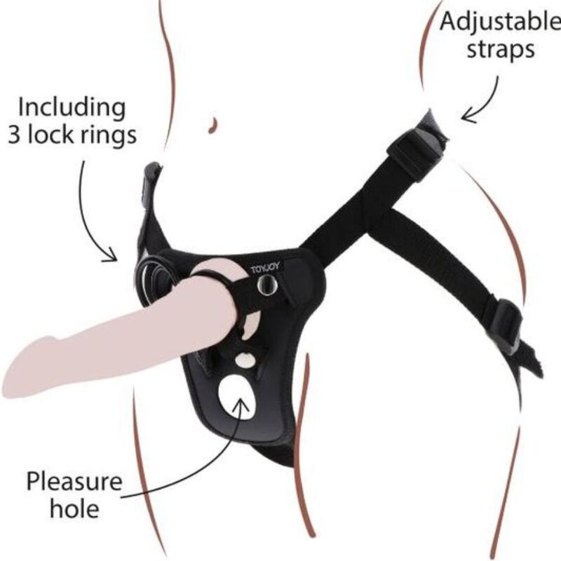 GET REAL - STRAP - ON PLEASURE HARNESS BLACK - Kink&Play