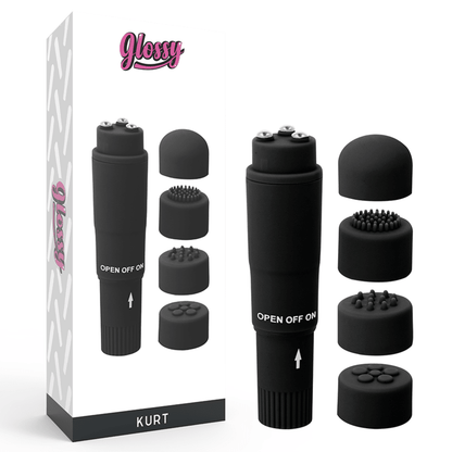 GLOSSY - KURT POCKET MASSAGER BLACK - Kink&Play