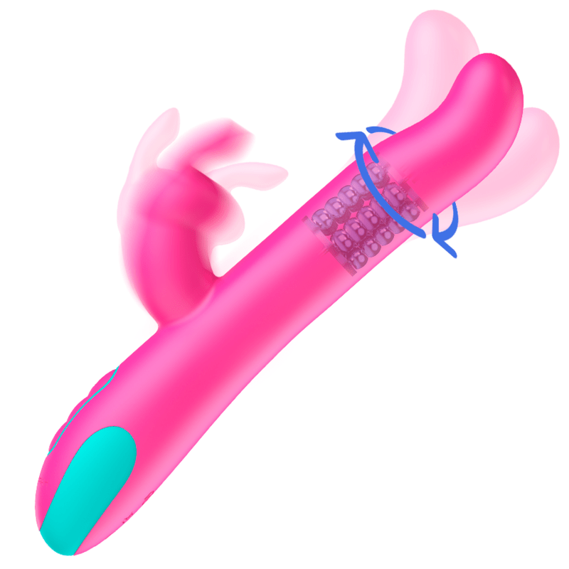 HAPPY LOKY - PLUTO RABBIT VIBRATOR & ROTATOR WATCHME WIRELESS TECHNOLOGY COMPATIBLE - Kink&Play