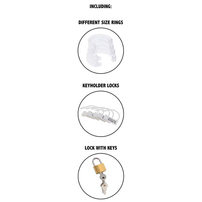 HIDDEN DESIRE - EXTREME CHASTITY COCK CAGE ACRYLIC ADJUSTABLE CLEAR - Kink&Play