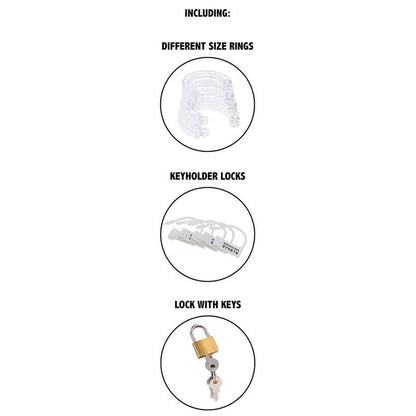 HIDDEN DESIRE - EXTREME CHASTITY COCK CAGE ACRYLIC ADJUSTABLE CLEAR - Kink&Play