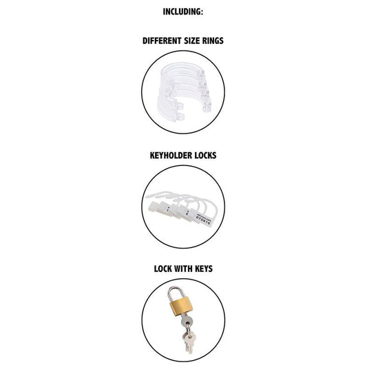 HIDDEN DESIRE - EXTREME CHASTITY COCK CAGE ACRYLIC ADJUSTABLE CLEAR - Kink&Play