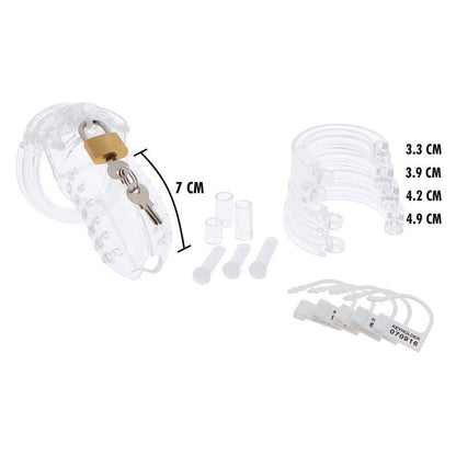 HIDDEN DESIRE - EXTREME CHASTITY COCK CAGE ACRYLIC ADJUSTABLE CLEAR - Kink&Play