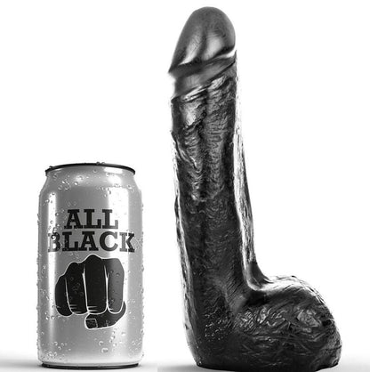 ALL BLACK - SOFT BLACK REALISTIC DILDO 20 CM - Kink&Play
