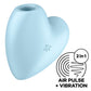 SATISFYER - CUTIE HEART AIR PULSE STIMULATOR & VIBRATOR BLUE