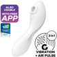 SATISFYER - CURVY TRINITY 5 AIR PULSE STIMULATOR & VIBRATOR APP WHITE