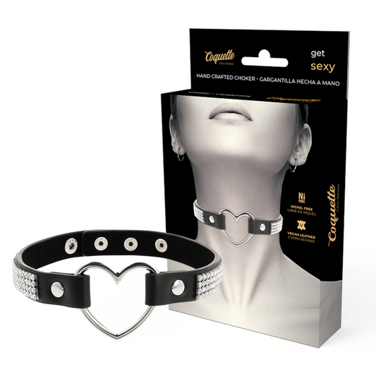 COQUETTE CHIC DESIRE - VEGANSKT LÄDERHALSBAND MED HJÄRTA
