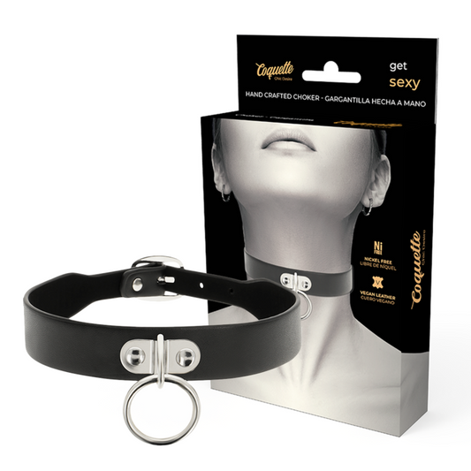 COQUETTE CHIC DESIRE - VEGANSKT HALSBAND I LÄDER FÖR KVINNA FETISCH ACCESSOAR