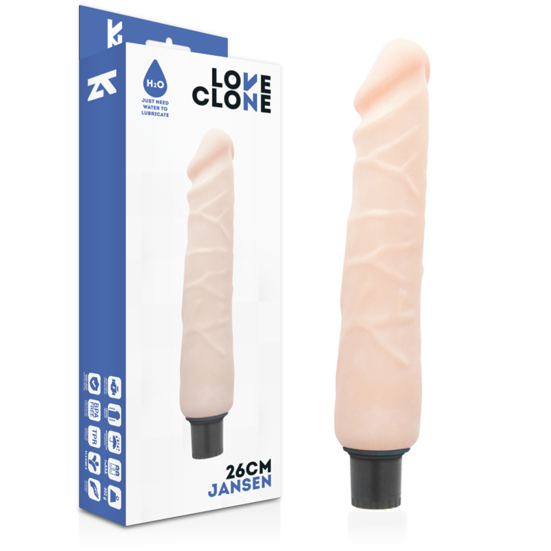 LOVECLONE - JANSEN SJÄLVSMÖRJANDE VIBRATOR 26 CM -O- 4,2 CM