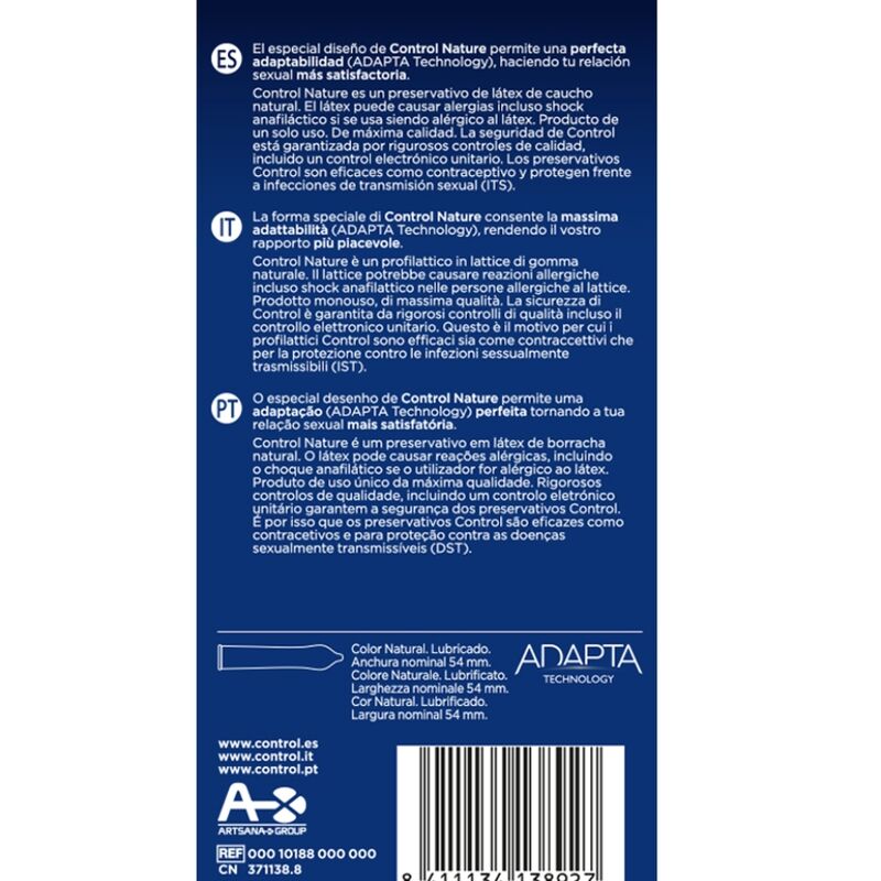CONTROL - ADAPTA NATURE CONDOMS 6 UNITS - Kink&Play