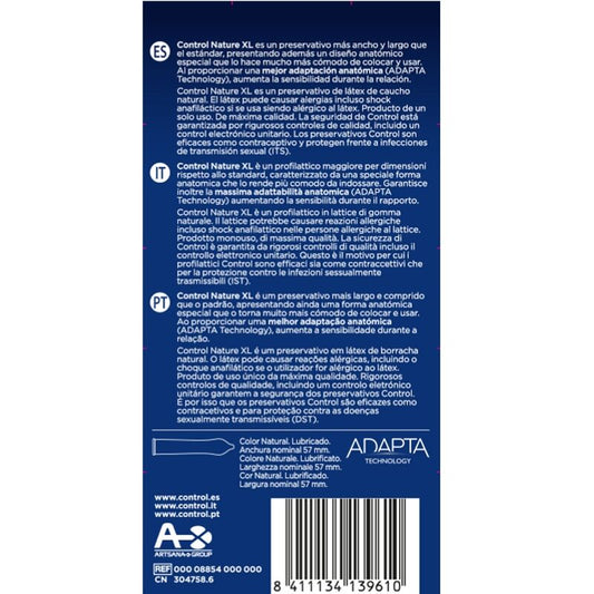 CONTROL - ADAPTA NATURE XL CONDOMS 12 UNITS - Kink&Play