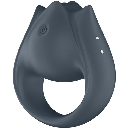 SATISFYER - PERFECT PAIR 2 MULTIVIBRATOR 2 IN 1 PENIS RING AND FINGER STIMULATOR GREY