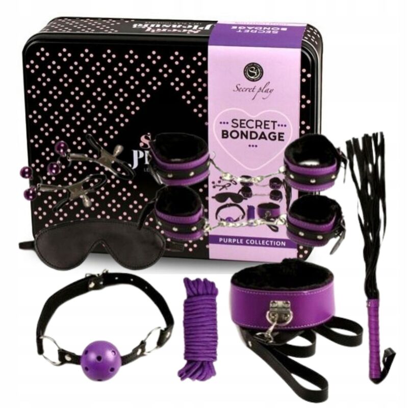 SECRETPLAY - BDSM SET 8PCS PURBLE /BLACK - Kink&Play