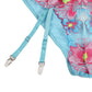 SUBBLIME - 954116 BRA + PANTIES WITH GARTER BELT FLORAL DESIGN BLUE L/XL