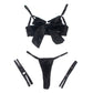 SUBBLIME - 955205 BRA SET WITH ADJUSTABLE BLACK BOW L/XL