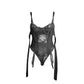 SUBBLIME - 955496 LACE BODYSUIT WITH BOWS AND GARTERS BLACK S/M