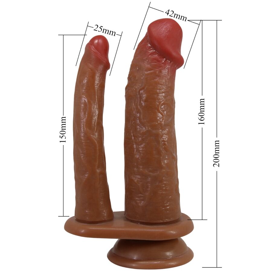 PRETTY LOVE - HULBERT DUBBEL REALISTISK DILDO MED VIBRATION MULATO