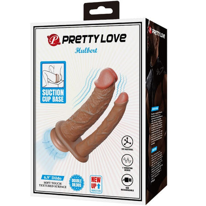PRETTY LOVE - HULBERT DUBBEL REALISTISK DILDO MED VIBRATION MULATO