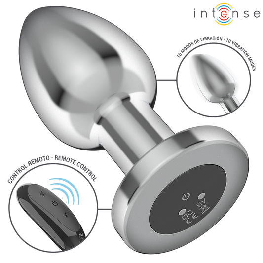 INTENSIV – ANALPLUGG 10 VIBRATIONER METALL MED FJÄRRKONTROLL L