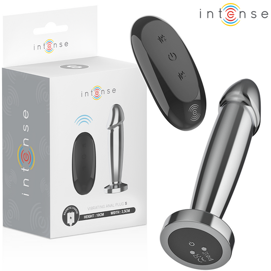 INTENSE - ANALPLUGG 10 VIBRATIONER METALLDILDO MED FJÄRRKONTROLL S