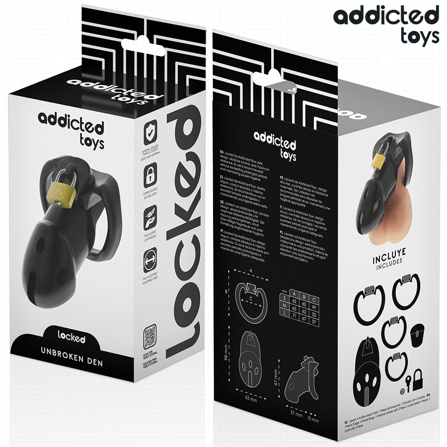 ADDICTED TOYS LOCKED - UNBROKEN DEN PENIS CAGE 9.8 CM