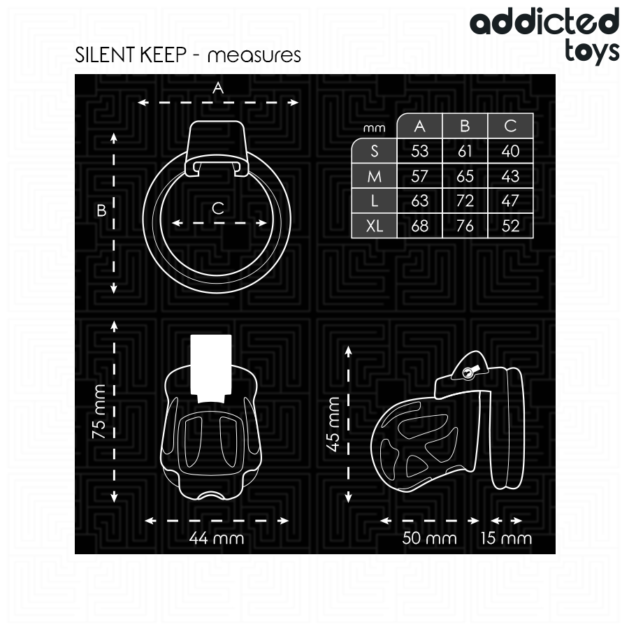 ADDICTED TOYS LOCKED - SILENT KEEP PENIS CAGE 7.5 CM