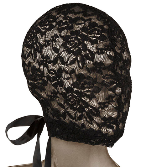 CALEXOTICS - SCANDAL SVART SPETSBALAKLAVA MED ROSETT