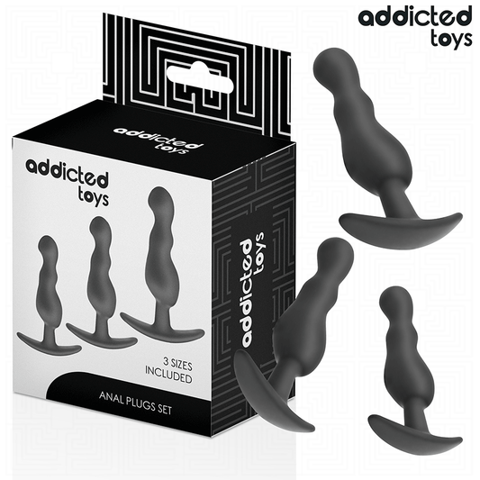 ADDICTED TOYS - UPPSÄTTNING MED 3 ANALPLUGGAR I SILIKON MODELL 1